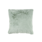 Lalee Heaven Kissen in mintgrün mit flauschigem Kunstfell-Bezug, quadratisches Dekokissen 50x50 cm