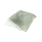 Lalee Heaven Kissen in Mintgrün mit flauschigem Fellimitat-Bezug und weissem Innenkissen