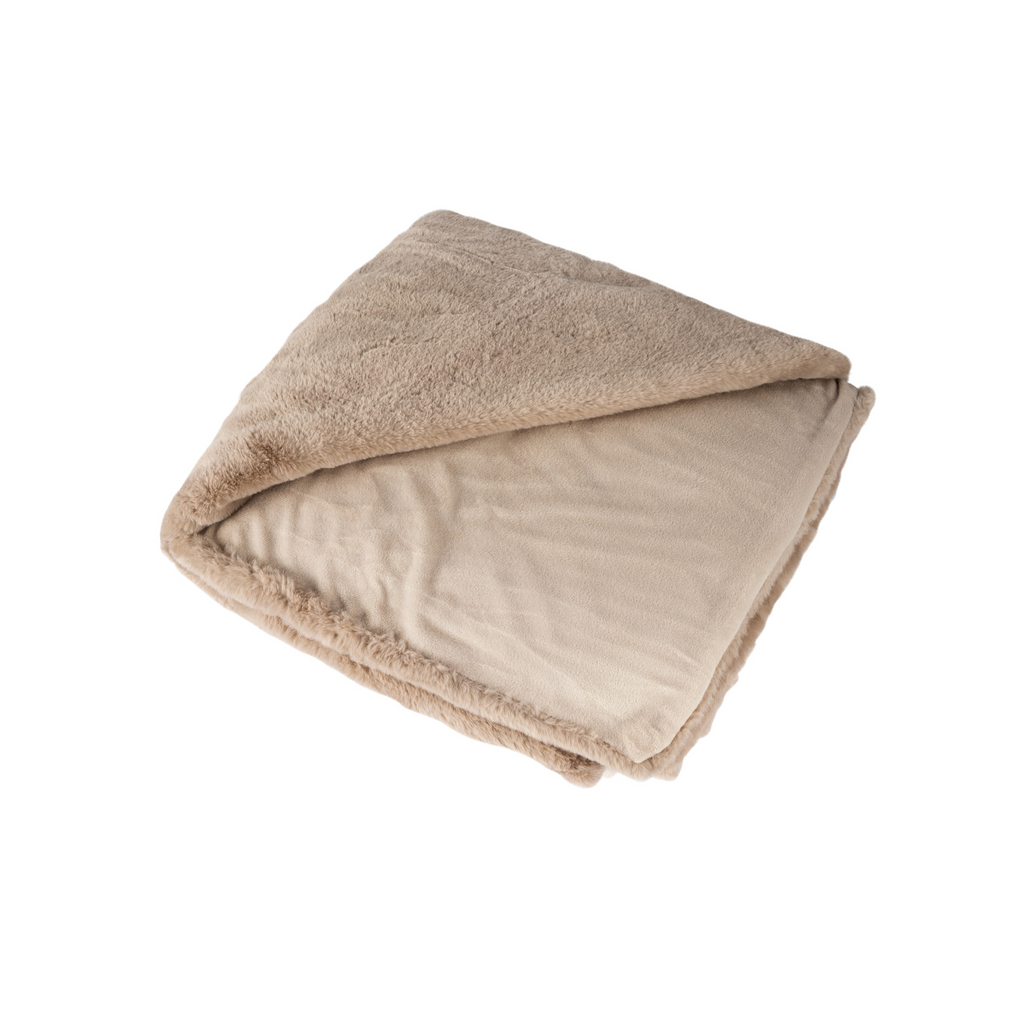 Couverture douce et moelleuse couleur taupe