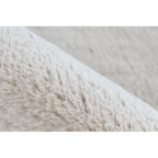 Nahaufnahme eines cremefarbenen Hochflor-Teppichs Heaven von Lalee mit weicher, flauschiger Textur