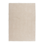 Lalee Velvet Teppich in Beige – weicher Kurzflor-Teppich in neutralem Cremeton