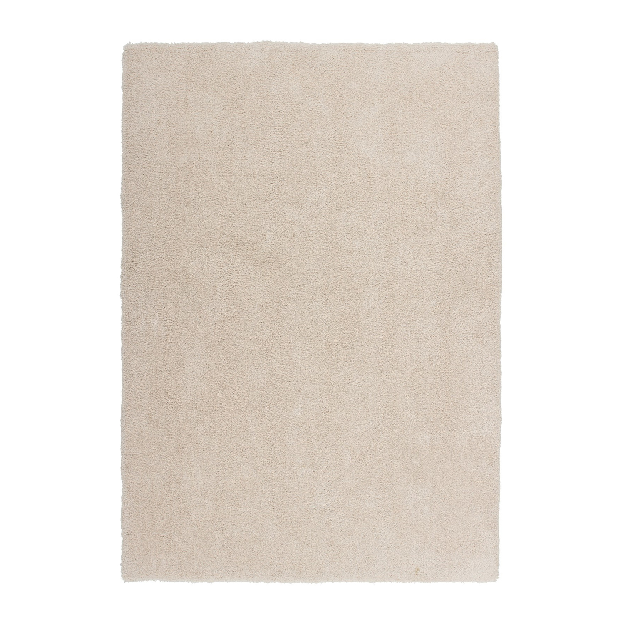 Lalee Velvet Teppich in Beige – weicher Kurzflor-Teppich in neutralem Cremeton