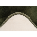 Lalee Heaven Teppich in Dunkelgrün mit Rückseite – flauschiger Hochflor-Teppich in runder Form