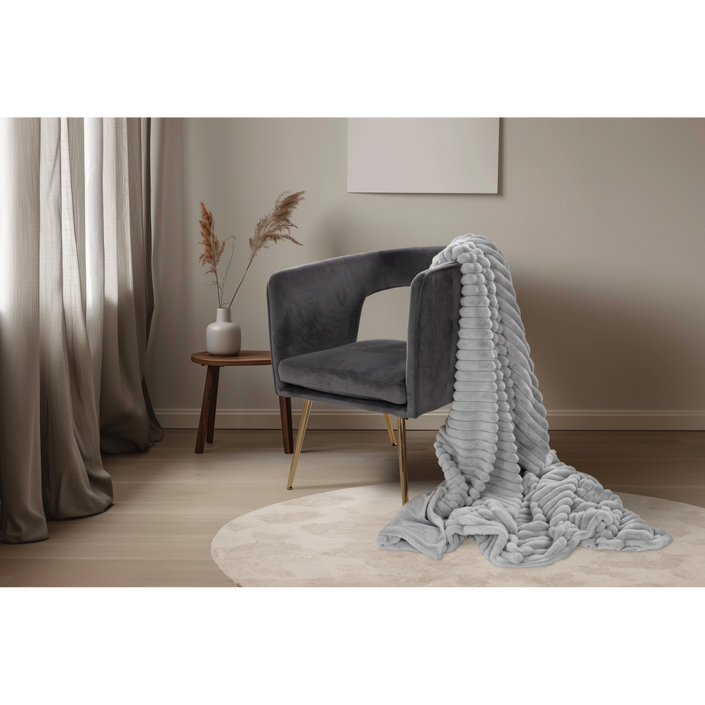 Couverture douce et moelleuse argentée