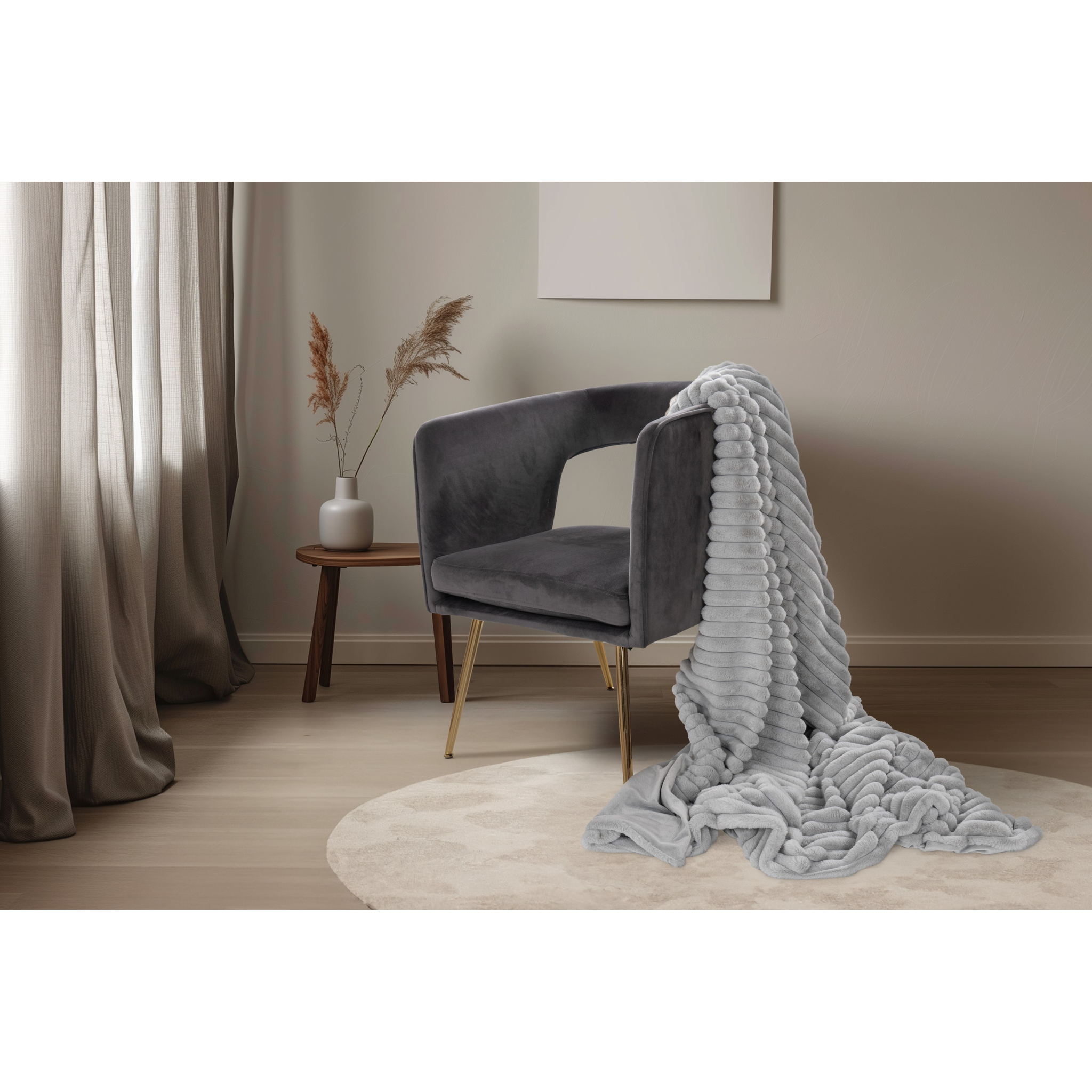 Couverture douce et moelleuse argentée