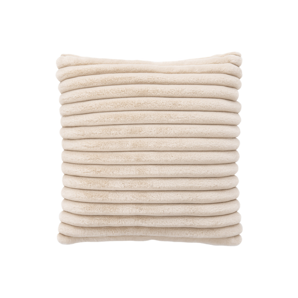 Coussin décoratif moelleux, beige