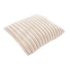 Cremefarbenes Plüsch-Kissen mit Ripp-Struktur von Lalee – weiches Dekokissen für Sofa und Bett