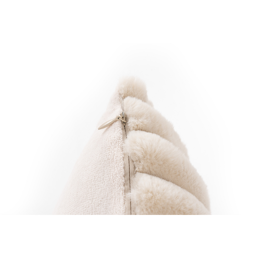 Coussin décoratif moelleux, beige