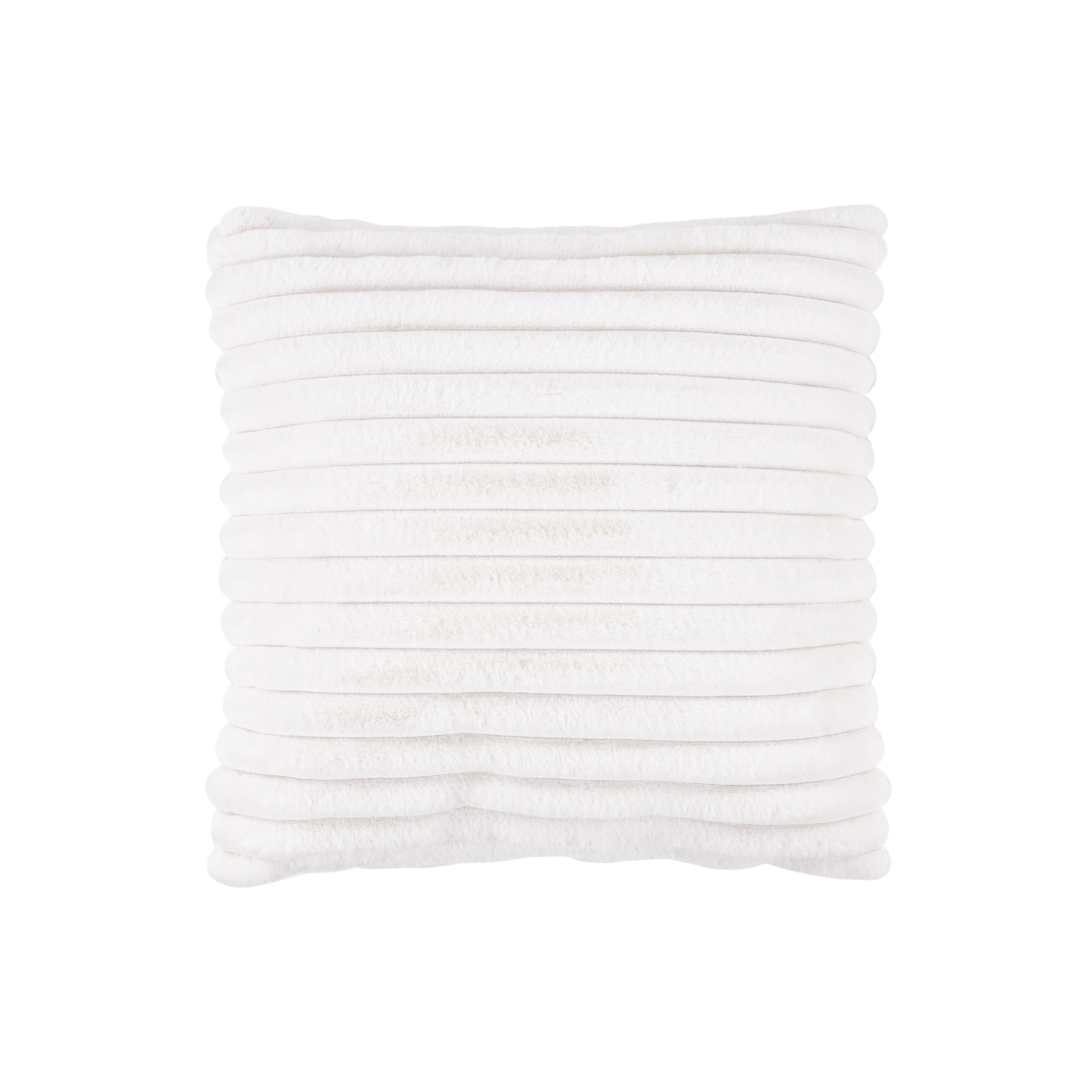 Coussin décoratif en peluche ivoire