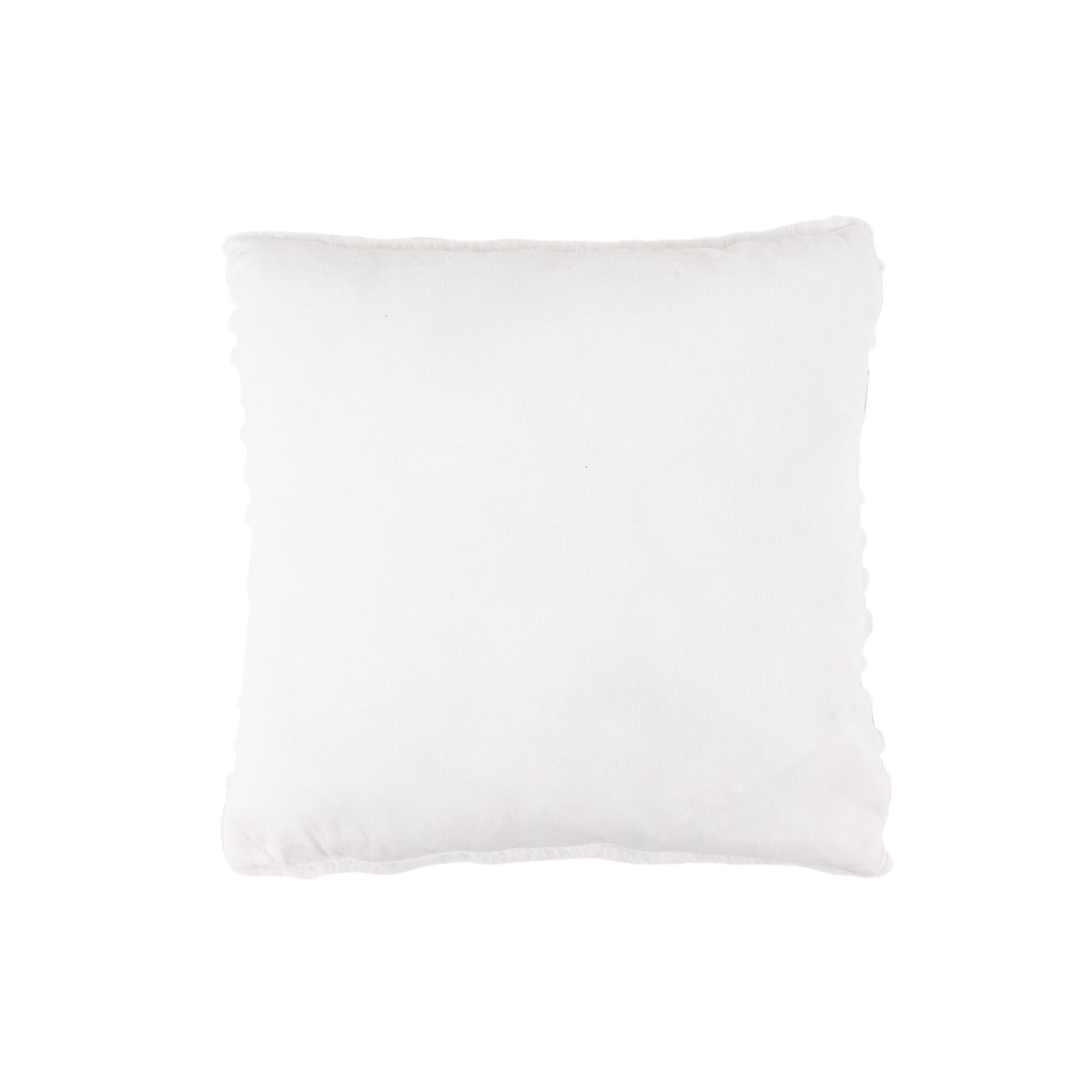 Coussin décoratif en peluche ivoire