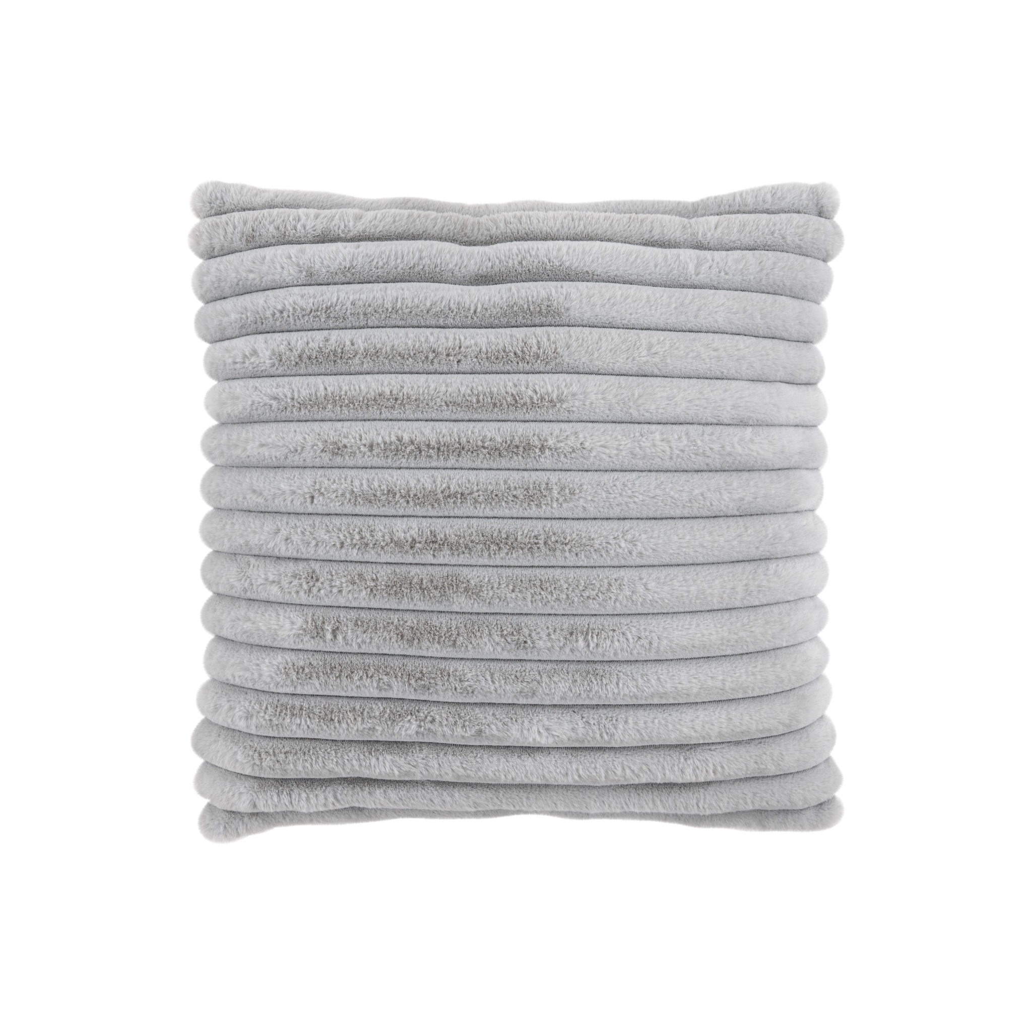 Coussin décoratif en peluche, argent