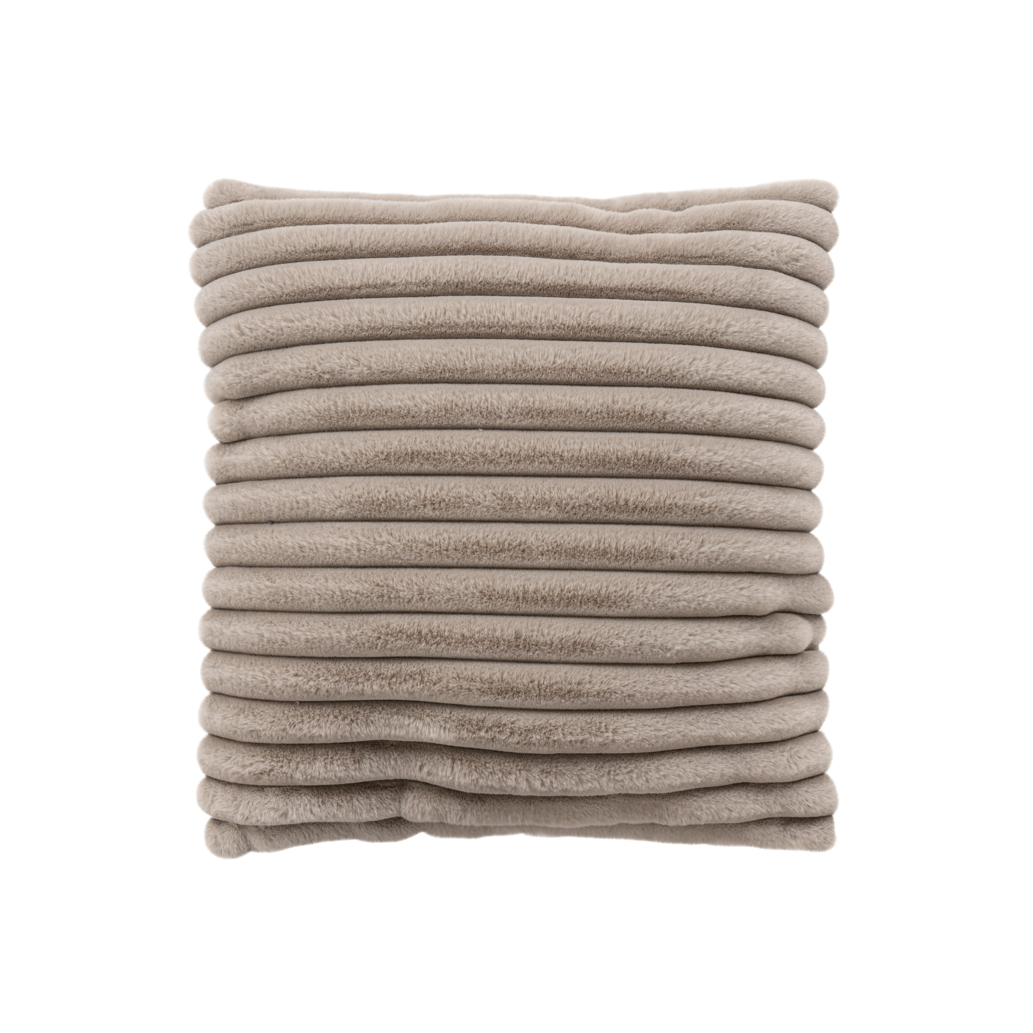 Coussin décoratif en peluche taupe