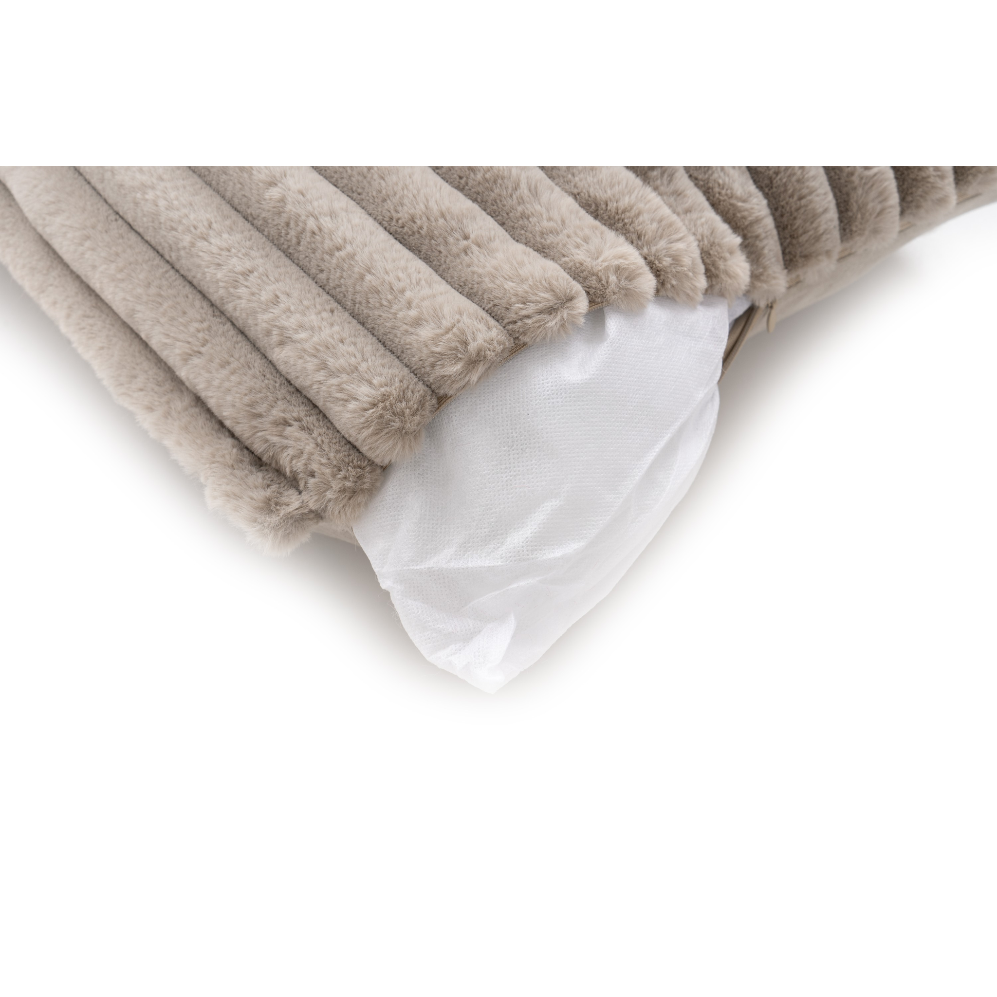 Coussin décoratif en peluche taupe