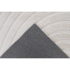 Lalee Comfort 5 Teppich in Creme mit Bogenmuster – Detailansicht Vorder- und Rückseite