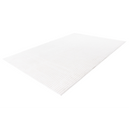 Weißer Hochflor-Teppich mit Rippenstruktur von Lalee, Modell Plush 2, in modernem Design