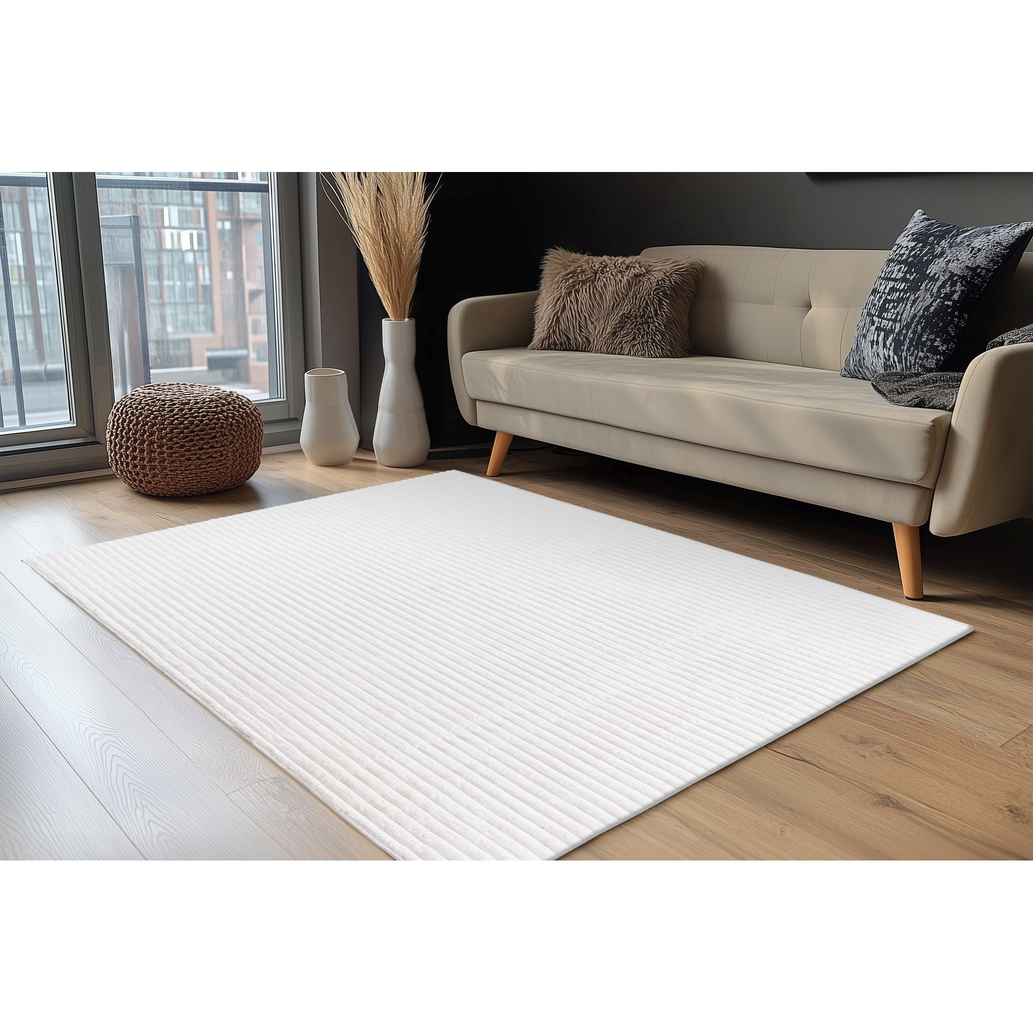 Tapis moelleux ivoire 80x150cm