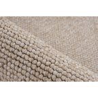 Lalee Tunis Teppich in Beige mit strukturierter Schlingenoptik – Nahaufnahme der hochwertigen Wolle