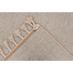 Lalee Teppich Tunis in Beige – Detailansicht Rückseite mit geflochtenen Fransen und strukturiertem Flormuster