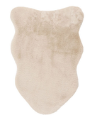 Lalee Cosy Fellteppich Beige 60x90cm – weicher Kunstfellteppich in organischer Form