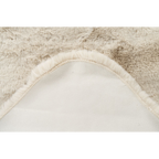 Lalee Heaven Shape Teppich Beige 60x90cm – Rückseite mit weißem Lederrücken und cremefarbener Umrandung