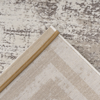 Lalee Paris Pierre Cardin Teppich Silber – Rückseite mit beiger Jute-Unterseite, 160x230cm