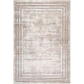 Lalee Paris Pierre Cardin Teppich in Silber-Grau mit abstraktem Vintage-Muster und elegantem Rahmen, 160x230cm