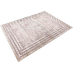 Lalee Paris Pierre Cardin Teppich Silber Grau 160x230cm mit Bordüre und Vintage-Muster