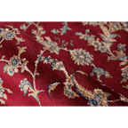 Roter Lalee Portofino Teppich 160x230 cm mit floralem Muster in Gold und Blau – Detailaufnahme