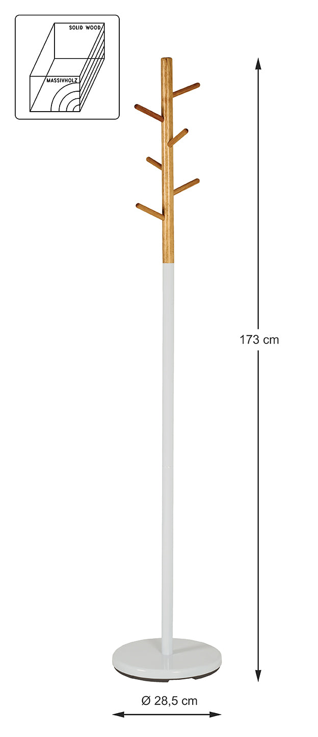 HAKU Möbel Garderobenständer aus Massivholz in Braun 30 x 173 cm