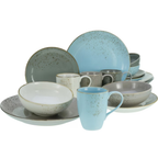 Creatable Kombiservice Nature Scandinavia 16-tlg. in Blau, Grau und Weiß mit Tellern, Schüsseln und Tassen