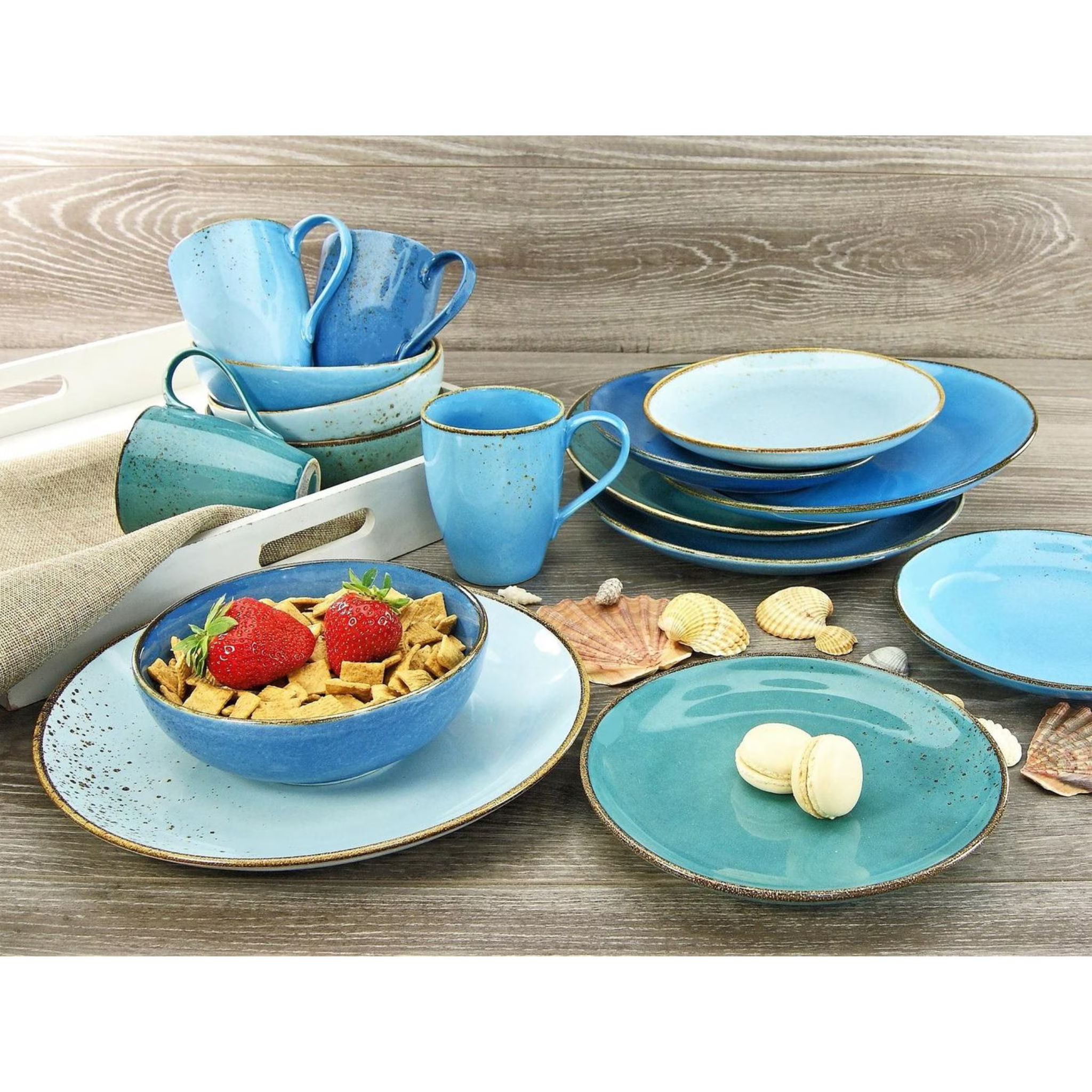 Service de table 16 pièces Nature Aqua