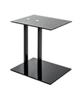 HAKU Möbel Beistelltisch aus Metall mit Glas in Schwarz 45 x 35 x 50 cm