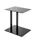 HAKU Möbel Beistelltisch aus Metall mit Glas in Schwarz 45 x 35 x 50 cm