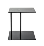HAKU Möbel Beistelltisch aus Metall mit Glas in Schwarz 45 x 35 x 50 cm