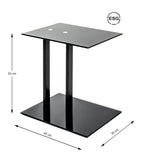 HAKU Möbel Beistelltisch aus Metall mit Glas in Schwarz 45 x 35 x 50 cm