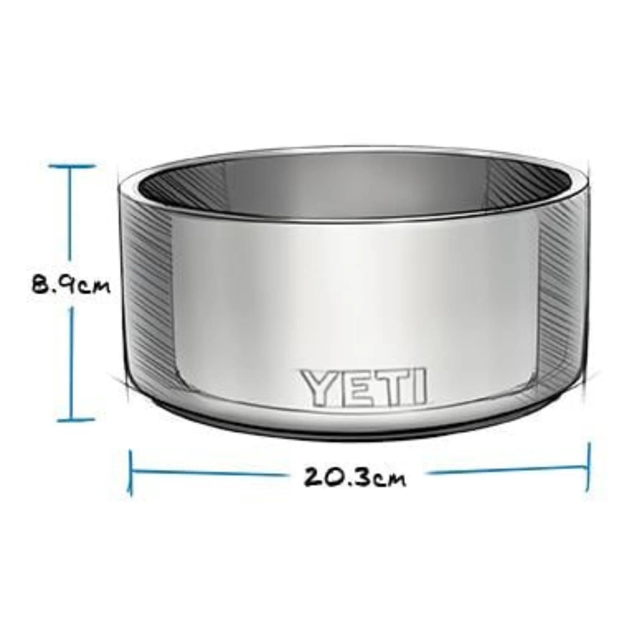 YETI Boomer Hundenapf Schwarz - Edelstahl Futternapf 20,3cm Durchmesser, 8,9cm Höhe