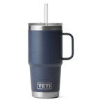 YETI Rambler 760ml Becher mit Strohhalm in Navy - Isolierter Edelstahl Trinkbecher