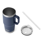 YETI Rambler 760ml Isolierbecher Navy mit Deckel und Strohhalm Set