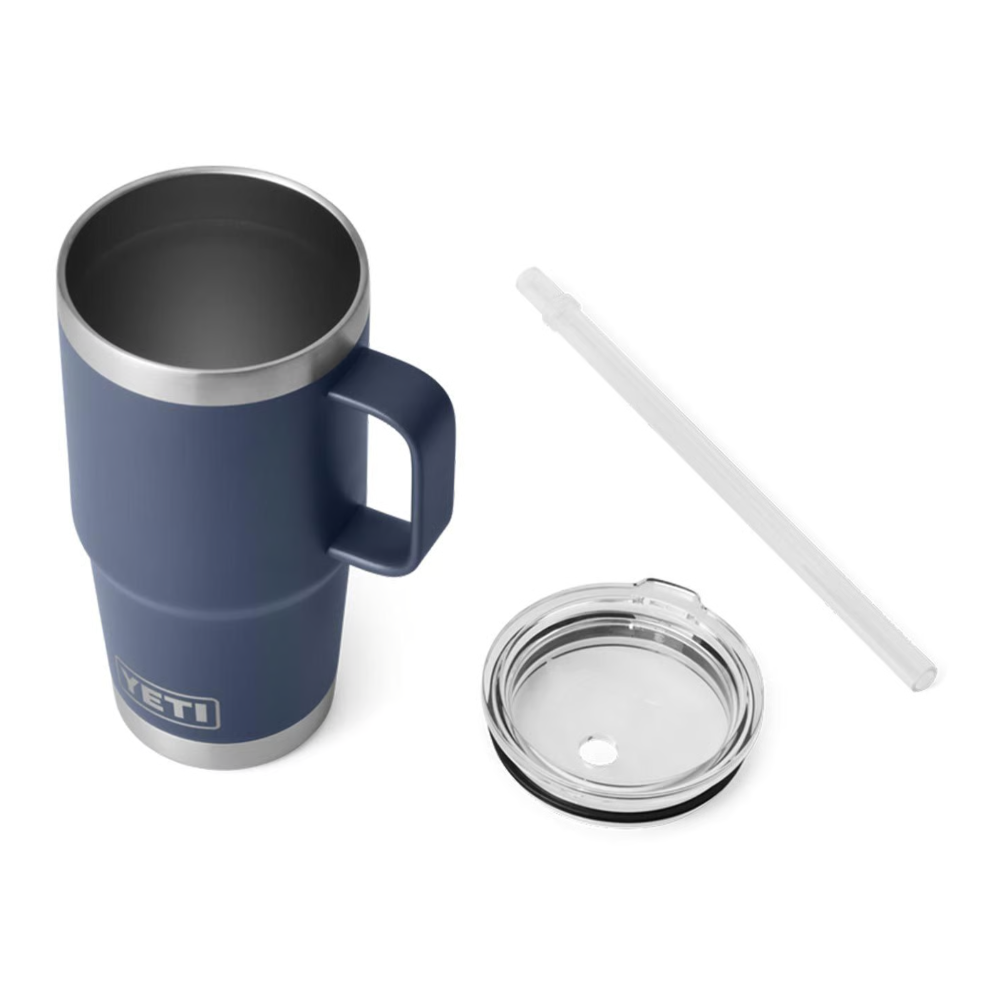 YETI Rambler 760ml Isolierbecher Navy mit Deckel und Strohhalm Set