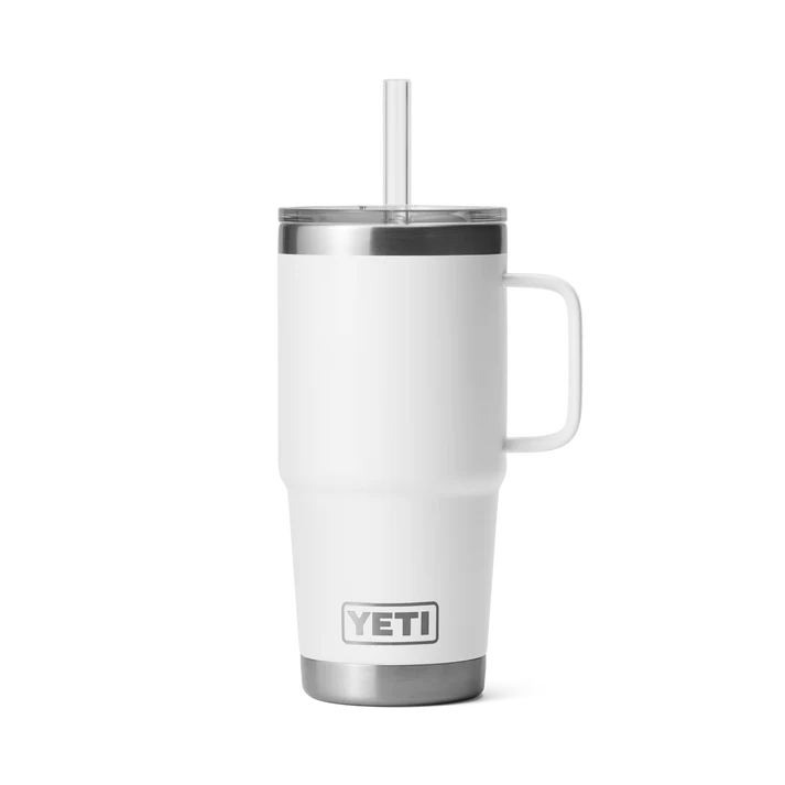 Gobelet isotherme YETI Rambler® 710 ml blanc avec paille