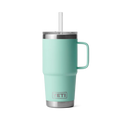 Yeti Rambler 25 oz Trinkbecher mit Trinkhalmdeckel in Seafoam-Grün, doppelwandiger Edelstahl-Becher mit Griff