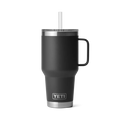 Yeti Rambler 35 oz Trinkbecher mit Trinkhalmdeckel in Schwarz, isolierter Edelstahl-Becher mit Griff