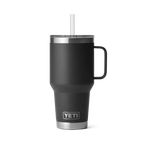 Yeti Rambler 35 oz Trinkbecher mit Trinkhalmdeckel in Schwarz, isolierter Edelstahl-Becher mit Griff