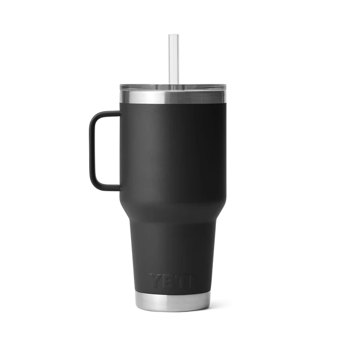 Gourde isotherme YETI Rambler® 1 litre avec couvercle à paille, couleur noire