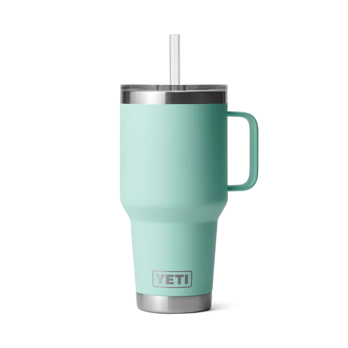 Gobelet isotherme YETI Rambler® 35 oz avec couvercle à paille, couleur vert d'eau