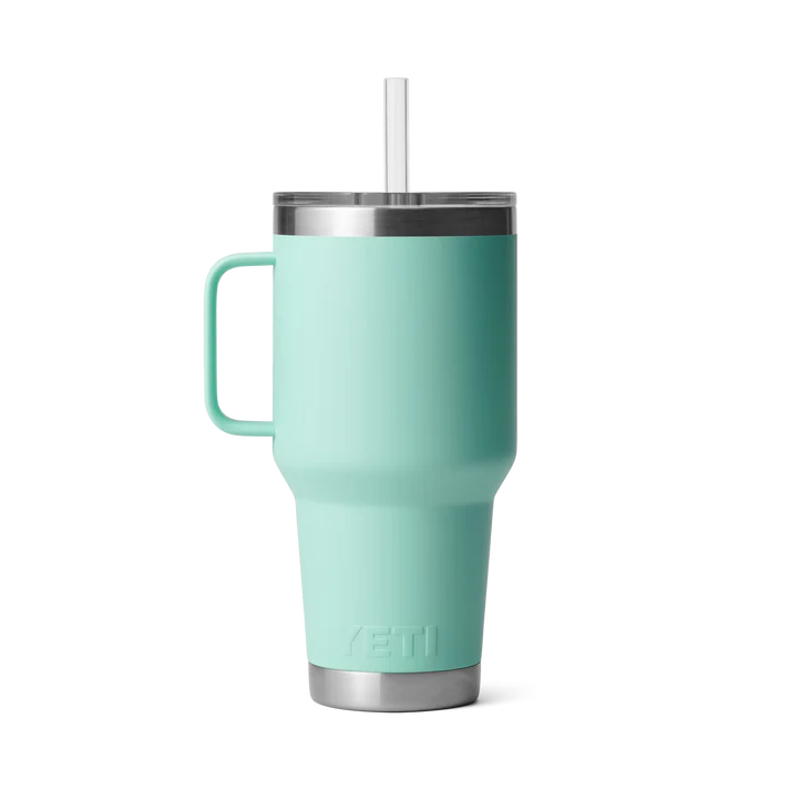 Gobelet isotherme YETI Rambler® 35 oz avec couvercle à paille, couleur vert d'eau