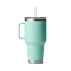 Yeti Rambler 35 oz Trinkbecher mit Trinkhalmdeckel in Seafoam Grün, isolierter Edelstahl-Becher mit Griff