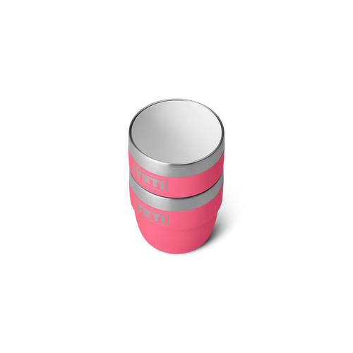 YETI Rambler 4oz Espresso Set 2er-Pack in Pink – gestapelte Edelstahl-Espressotassen in Tropical Pink