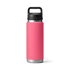 YETI Rambler 26 oz Trinkflasche in Pink mit schwarzem Chug-Verschluss und Tragegriff, doppelwandig isoliert