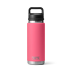 Yeti Rambler 26 oz Trinkflasche in Pink mit schwarzem Chug-Deckel und Henkel, doppelwandige Edelstahl-Isolierflasche